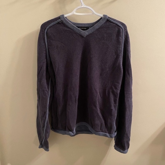 Calvin Klein Jeans Navy V Neck Sweater Men's Medium - Picture 3 of 13